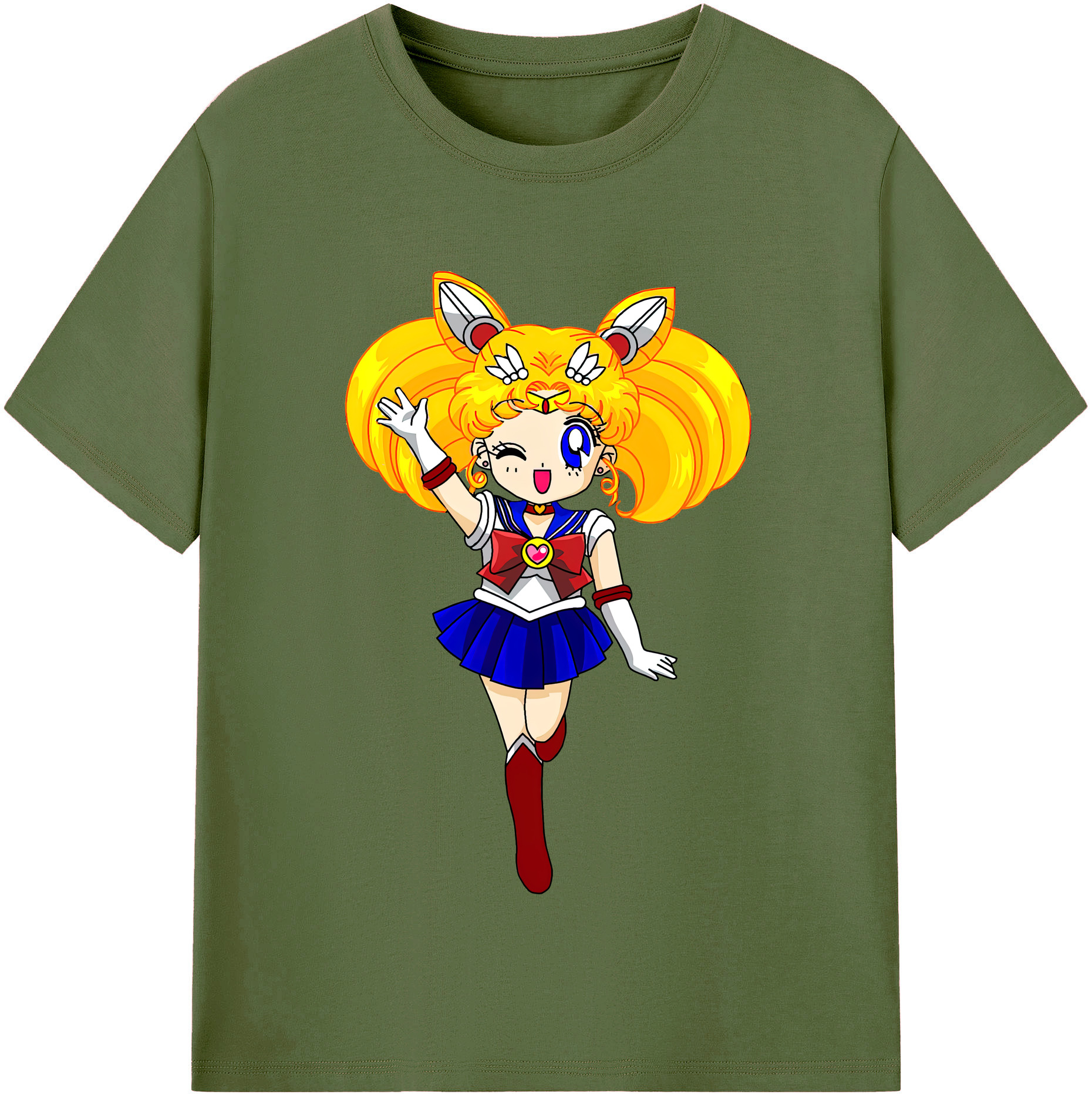 （画像用） 美少女戦士セーラームーン 月野 うさぎ つきの うさぎ Sailor Moon Tsukino Usagi 綿100％半袖Tシャツ（フロントプリント）